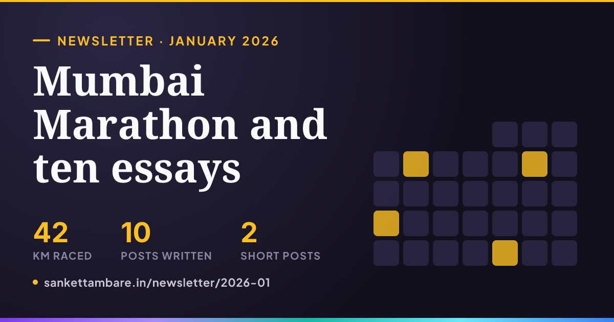 Mumbai Marathon and ten essays — January 2026