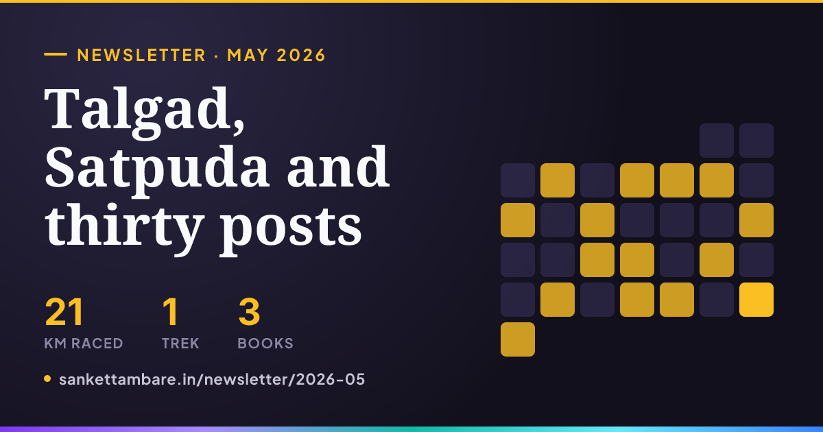 Talgad, Satpuda and thirty posts — May 2026