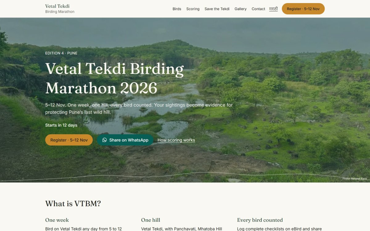 Vetal Tekdi Birding Marathon